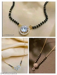 Attractive Actress New Arrival Design Traditional Allure Fancy Traditional Stylish Gold Plated Mangalasutra For Women(buy 1 Get 3)