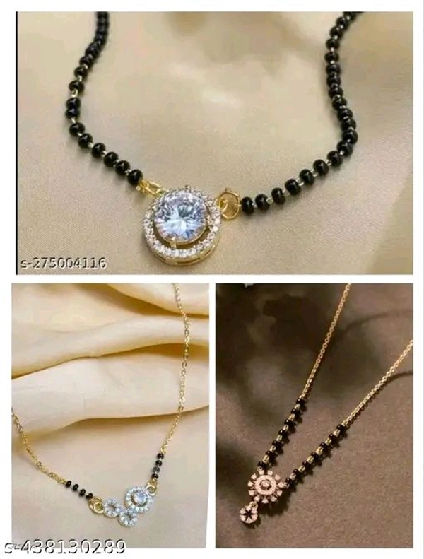 Attractive Actress New Arrival Design Traditional Allure Fancy Traditional Stylish Gold Plated Mangalasutra For Women(buy 1 Get 3)