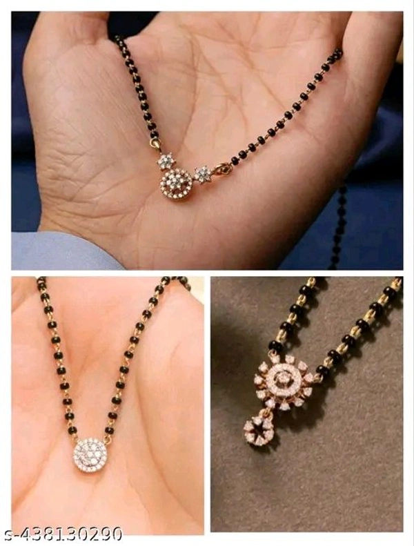 Attractive Actress New Arrival Design Traditional Allure Fancy Traditional Stylish Gold Plated Mangalasutra For Women(buy 1 Get 3)