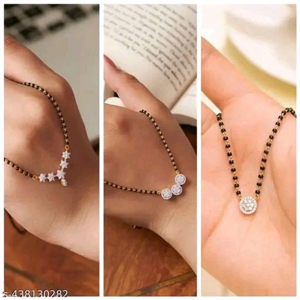 Attractive Actress New Arrival Design Traditional Allure Fancy Traditional Stylish Gold Plated Mangalasutra For Women(buy 1 Get 3)