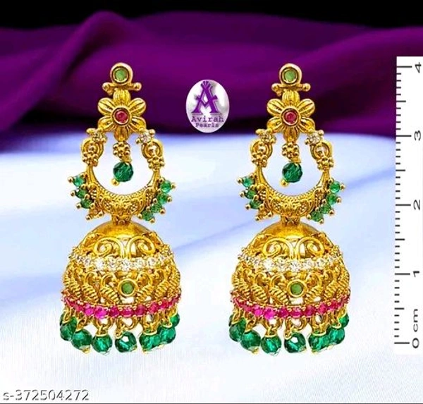 Attractive Trendy Designer CZ Jhumkash With Pearls Beats For Women &girls