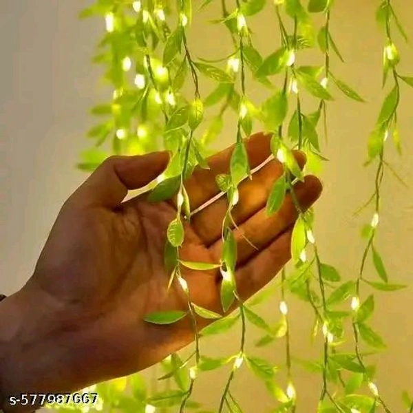 Artificial Leaf Curtain Led String Light 200 Leds,,8 Modes Festival Decoration Lights