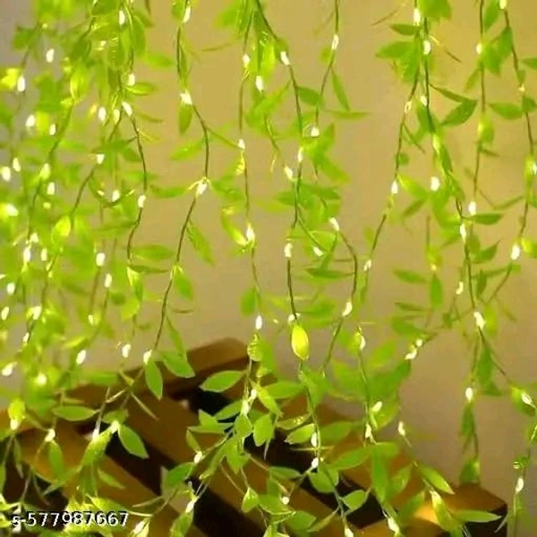 Artificial Leaf Curtain Led String Light 200 Leds,,8 Modes Festival Decoration Lights