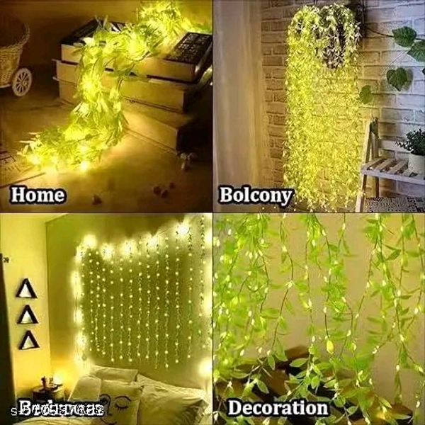 Artificial Leaf Curtain Led String Light 200 Leds,,8 Modes Festival Decoration Lights
