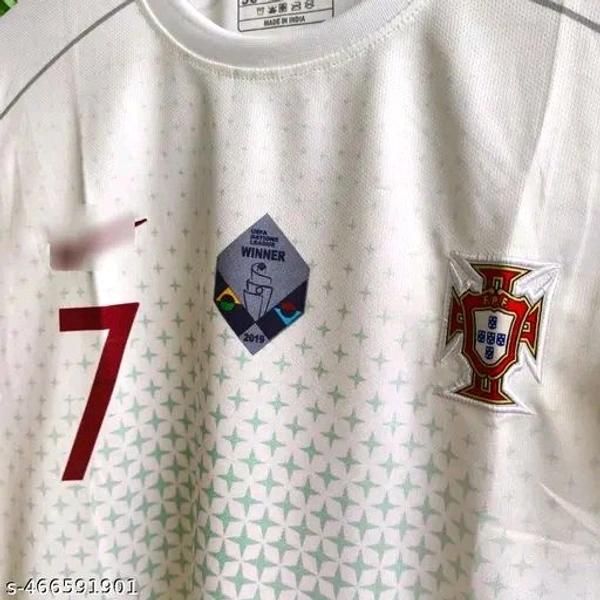 "Show your support in style with the Ronaldo Portugal jersey. Premium fabric, sharp detailing, and a comfortable fit make it perfect for match day or casual wear. Celebrate CR7’s legacy with every wear. COD & fast delivery across India!"