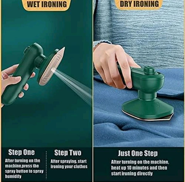 Mini Portable Handheld Steam Iron | Compact Travel Garment Steamer | Foldable, Lightweight | Suitable for Clothes, Curtains, Fabrics (Multi-Color)