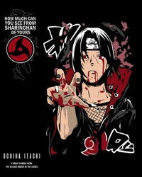 Selvy ™ Men's Black Itachi Moment Graphic Printed Oversized T-shirt - Black, M