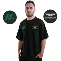 Selvy ™ Aston Martin Fernado Alonso Unisex Motorsport Oversized T-Shirt - Black, M