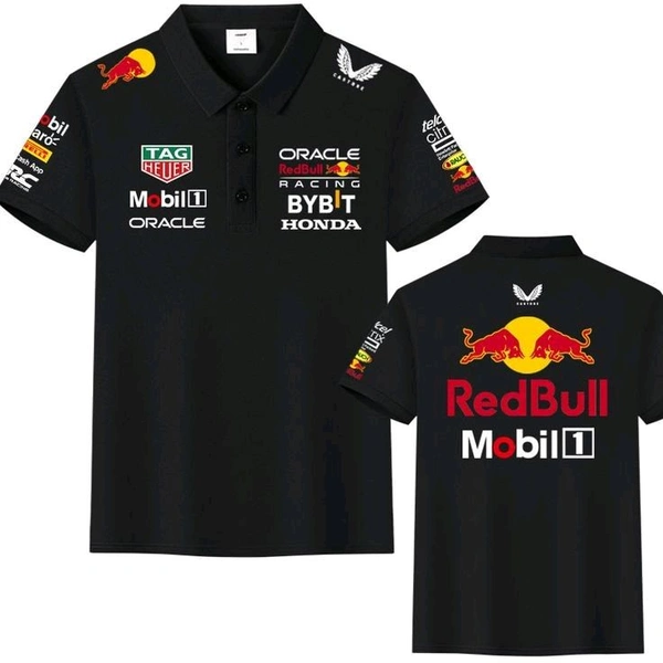 Selvy Red Bull Special Unisex Motorsport Coller T-Shirt - Black, M