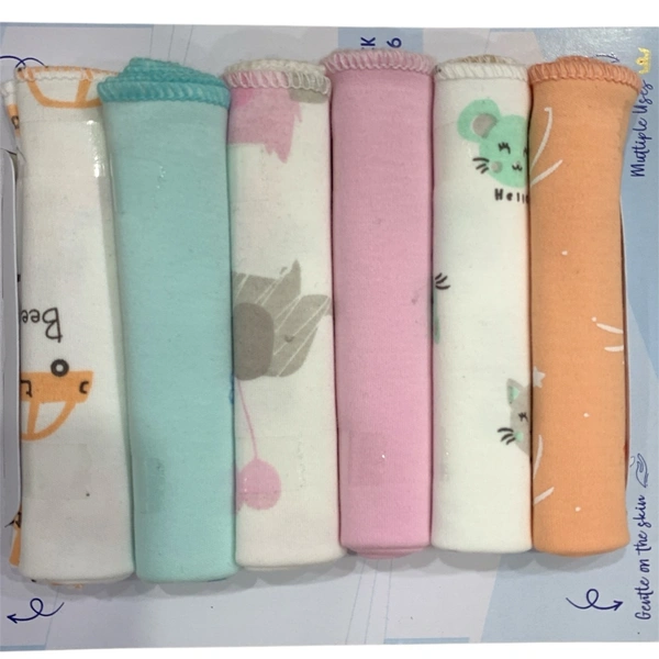 Face Napkin / Wash cloth | Hosiery Cotton | Kinder County (6pcs Pack)