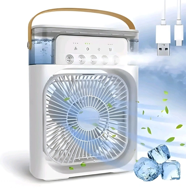 Mini Air Cooler With 3-speed Fan. Portable USB - White, Free Size