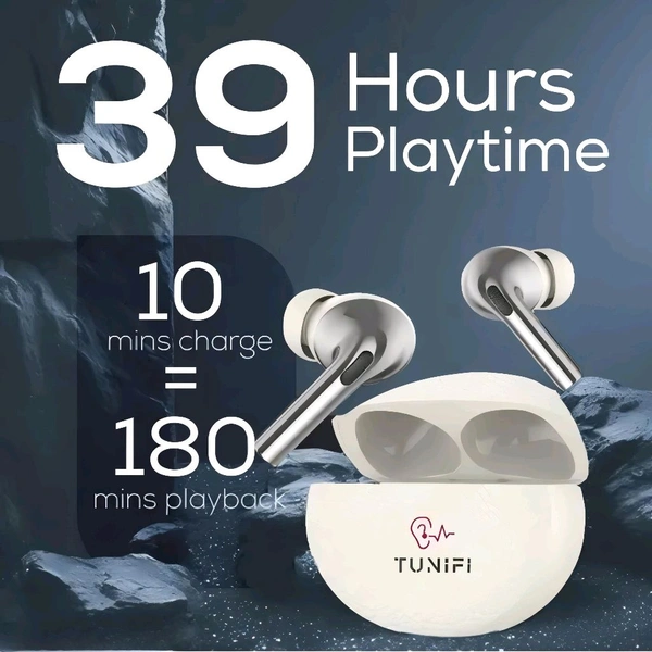 Primium White Gaming Earbuds,20hr Backup,Dual Speaker