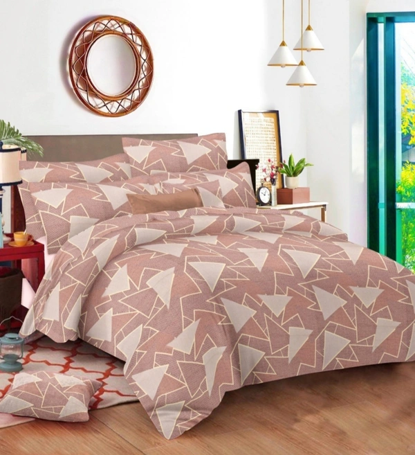 Cotton Double Bed sheet With 2 Pillow Covers - 2.24 M X 2.44 M