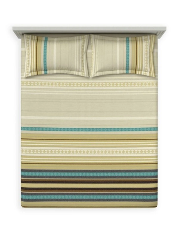 Ddecor Super King Size Bedsheet 120 inch X 120 inch With 2 Pillow Covers Cotton Bed Sheet - 3.00 M X 3.00 M - 3.00 M X 3.00 M