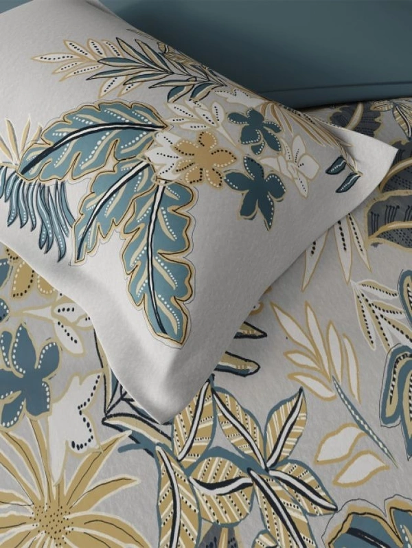 Ddecor Bedsheet King Size Bedsheet Digital Print Floral Bedsheet 108 X 108 Inch With 2 Pillow Cover - 2.74 M X 2.74 M