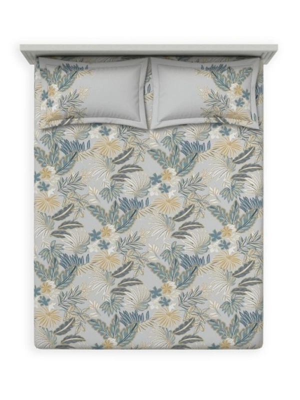 Ddecor Bedsheet King Size Bedsheet Digital Print Floral Bedsheet 108 X 108 Inch With 2 Pillow Cover - 2.74 M X 2.74 M