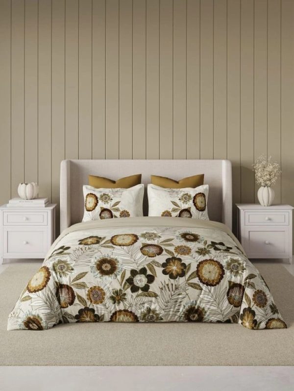 Ddecor Bedsheet King Size Bedsheet Digital Print Floral Bedsheet 2.74 Meter X 2.74 Meter With 2 Pillow Cover - 2.74 M X 2.74 M