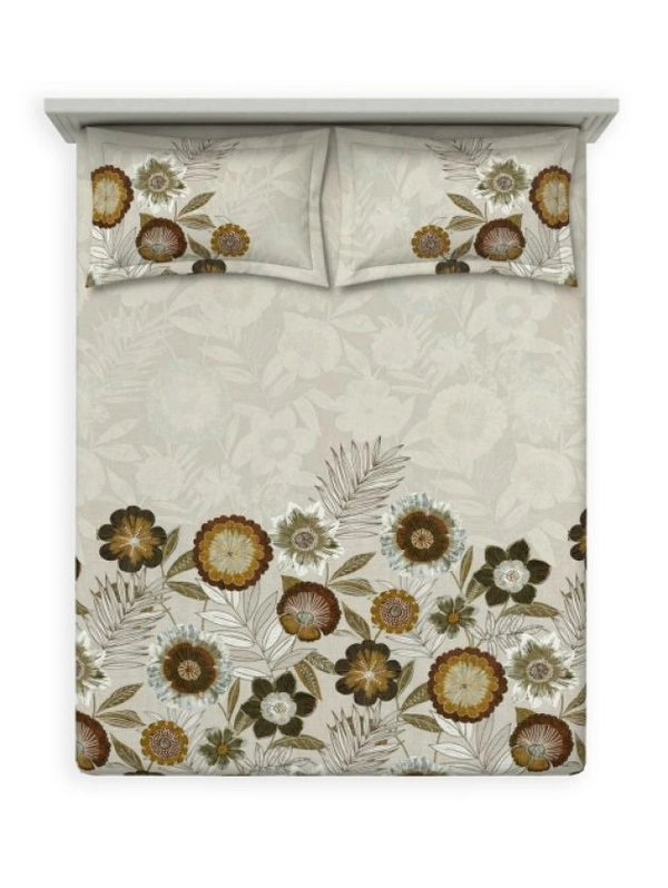 Ddecor Bedsheet King Size Bedsheet Digital Print Floral Bedsheet 2.74 Meter X 2.74 Meter With 2 Pillow Cover - 2.74 M X 2.74 M