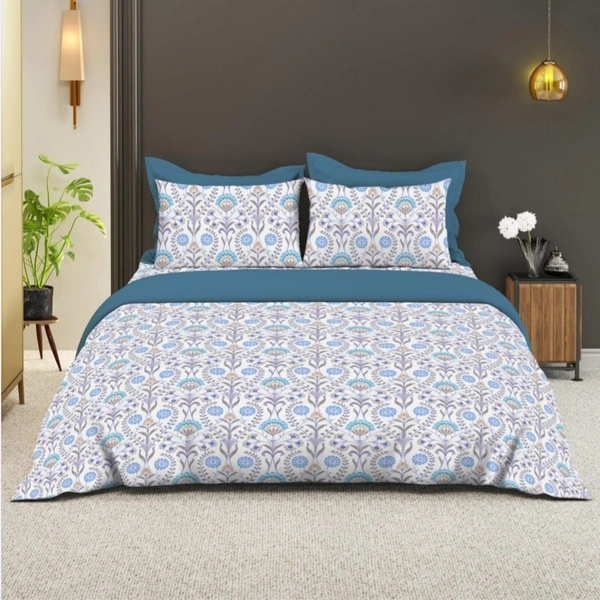 Bombay Dyeing King Size Bedsheet Cotton Bed Sheet 9 Feet X 9 Feet With 2 Pillow Covers - 2.74 M X 2.74 M