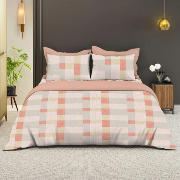 Bombay Dyeing King Size Bedsheet Cotton Bed Sheet 9 Feet X 9 Feet With 2 Pillow Covers - 2.74 M X 2.74 M