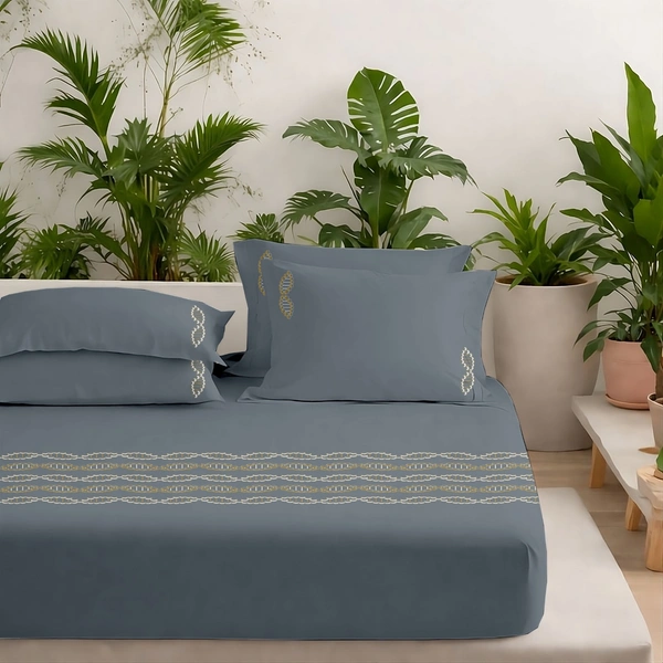 Premium Embroidery King Size Bedsheets