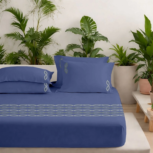 Premium Embroidery King Size Bedsheets