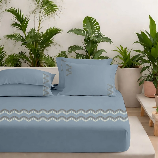 Premium Embroidery King Size Bedsheets