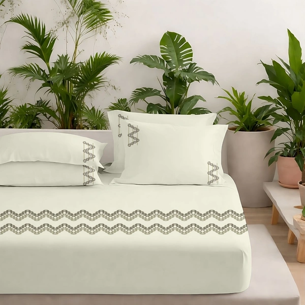 Premium Embroidery King Size Bedsheets