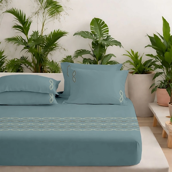 Premium Embroidery King Size Bedsheets