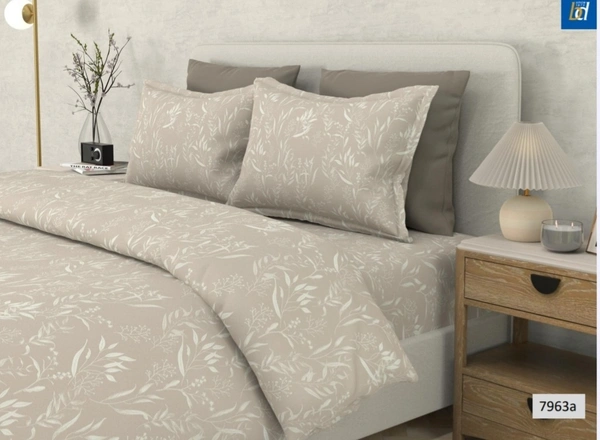 Bombay Dyeing Cotton Bedsheet King Size Double Bed Sheet 108 Inch X 108 Inch With 2 Pillow Cover - 2.74 M X 2.74 M
