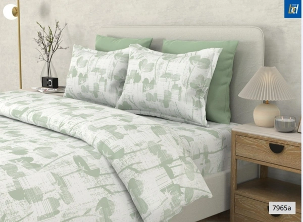 Bombay Dyeing Cotton Bedsheet King Size Double Bed Sheet 108 Inch X 108 Inch With 2 Pillow Cover - 2.74 M X 2.74 M