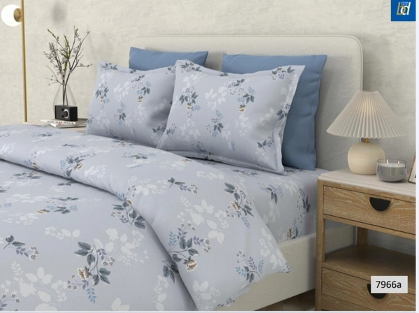 Bombay Dyeing Cotton Bedsheet King Size Double Bed Sheet 108 Inch X 108 Inch With 2 Pillow Cover - 2.74 M X 2.74 M