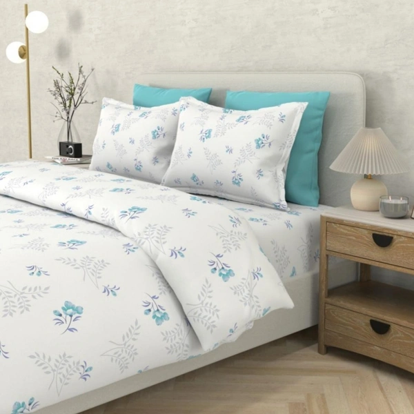 Bombay Dyeing King Size Bedsheet Cotton Bed Sheet 9 Feet X 9 Feet With 2 Pillow Covers - 2.74 M X 2.74 M
