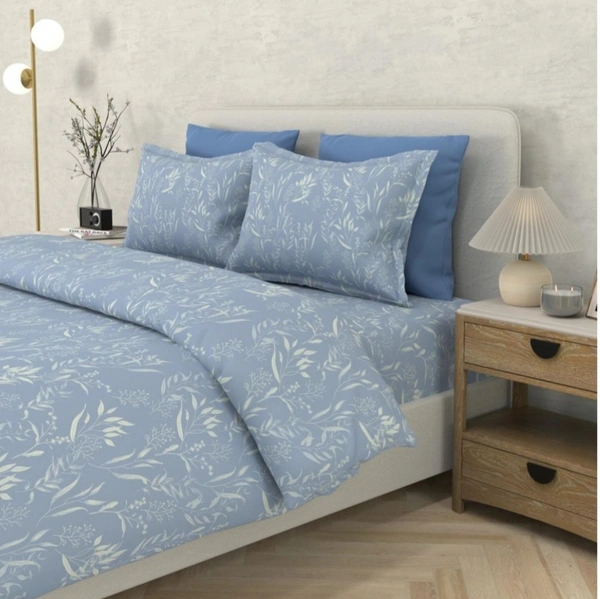 Bombay Dyeing King Size Bedsheet Cotton Bed Sheet 9 Feet X 9 Feet With 2 Pillow Covers - 2.74 M X 2.74 M