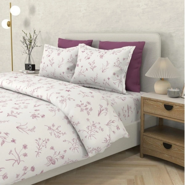 Bombay Dyeing King Size Bedsheet Cotton Bed Sheet 9 Feet X 9 Feet With 2 Pillow Covers - 2.74 M X 2.74 M
