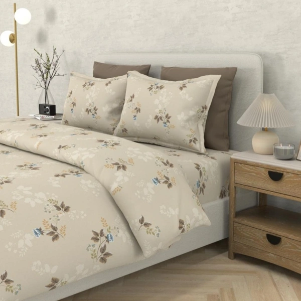 Bombay Dyeing King Size Bedsheet Cotton Bed Sheet 9 Feet X 9 Feet With 2 Pillow Covers - 2.74 M X 2.74 M