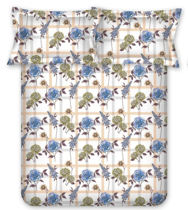 Bombay Dyeing Double bedsheet King Size Cotton Bedsheets - 2.74 M X 2.74 M
