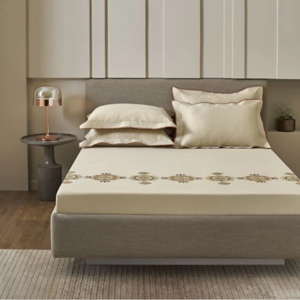 Ddecor Premium Embroidery King Size Bedsheets - 2.74 M X 2.74 M