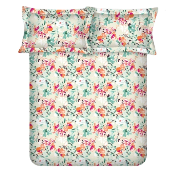 Bombay Dyeing King size Cotton Bedsheets - 2.74 M X 2.74 M, Design A