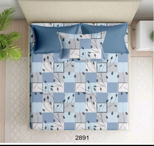 2 Single Cotton Bedsheets 60" X 100" With 2 Pillow Covers - 1.50 M X 2.54 M - 2pc