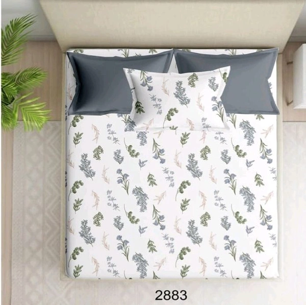 2 Single Cotton Bedsheets 60" X 100" With 2 Pillow Covers - 1.50 M X 2.54 M - 2pc