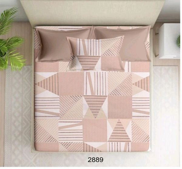 2 Single Cotton Bedsheets 60" X 100" With 2 Pillow Covers - 1.50 M X 2.54 M - 2pc