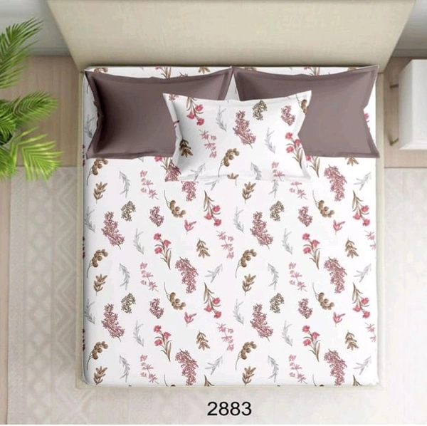 2 Single Cotton Bedsheets 60" X 100" With 2 Pillow Covers - 1.50 M X 2.54 M - 2pc