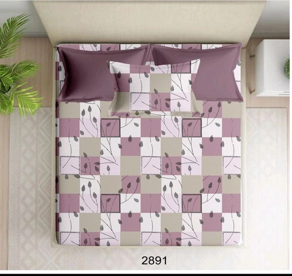 2 Single Cotton Bedsheets 60" X 100" With 2 Pillow Covers - 1.50 M X 2.54 M - 2pc