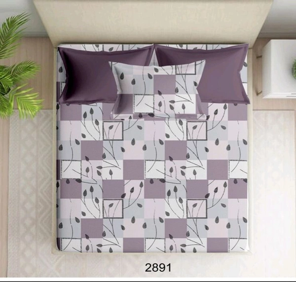 2 Single Cotton Bedsheets 60" X 100" With 2 Pillow Covers - 1.50 M X 2.54 M - 2pc