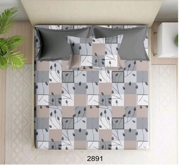 2 Single Cotton Bedsheets 60" X 100" With 2 Pillow Covers - 1.50 M X 2.54 M - 2pc