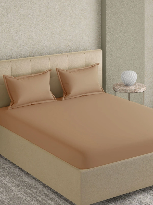King size Bed sheet Plain 300 Tc Cotton Double Bedsheet - 2.74 M X 2.74 M