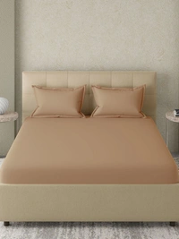 King size Bed sheet Plain 300 Tc Cotton Double Bedsheet - 2.74 M X 2.74 M