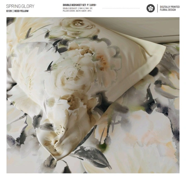 Ddecor Bedsheet King Size Double bed Sheet With 4 Pillow Covers - 2.74 M X 2.74 M