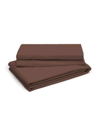King size BedSheet Plain 400 Tc Cotton Double Bed sheet Heavy Tc 108" X 108" Brown Coffee Colour - 2.74 M X 2.74 M